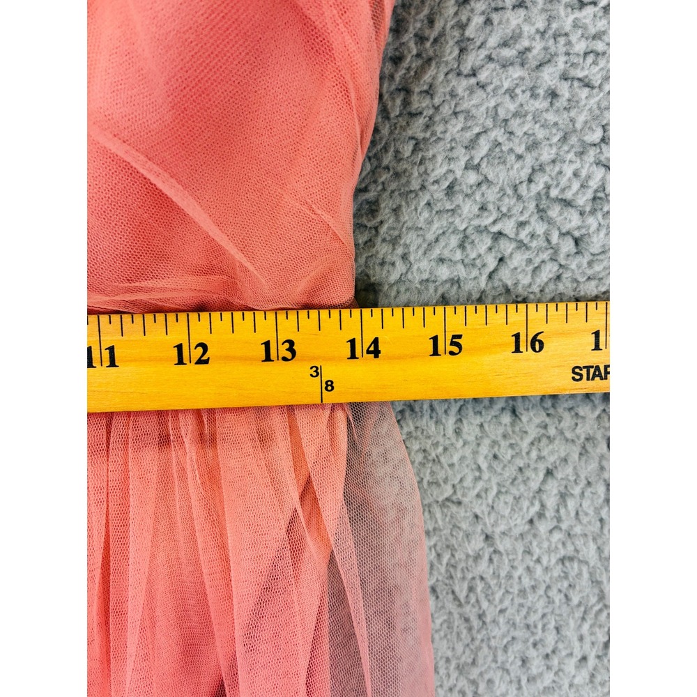 Lace & Beads Dress Women's 10 Blush Pink Arleth One Shoulder Tulle Midi Formal - Picture 12 of 16